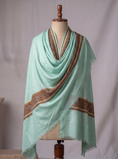 PaperMache Pashmina Border Full Size Shawl 2.5 Gaz