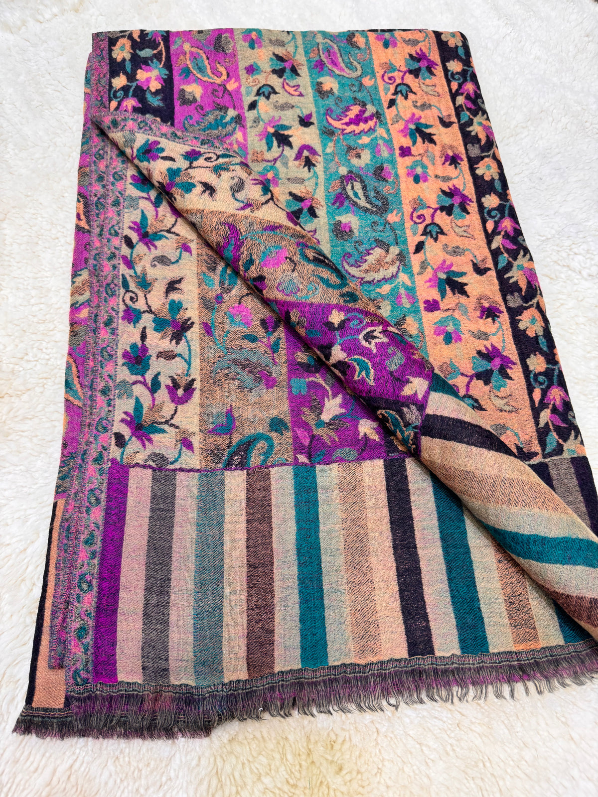 Double Beam Kani -Reverisble -Pashmina Based -Full shawl -Khartrash Design