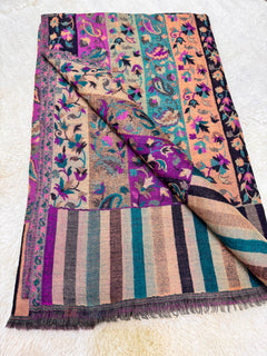 Double Beam Kani -Reverisble -Pashmina Based -Full shawl -Khartrash Design