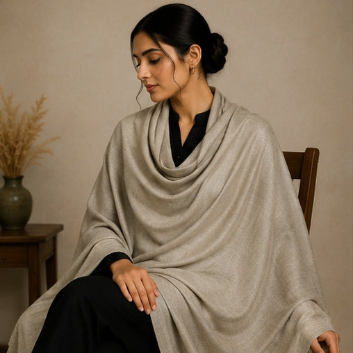 plain pashmina -light beige
