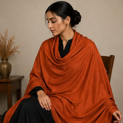 Plain shawl -Rust