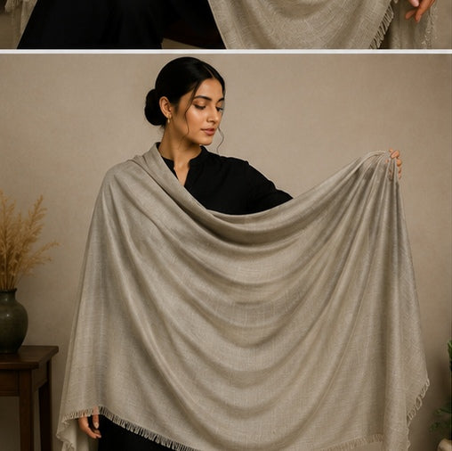 plain pashmina -light beige