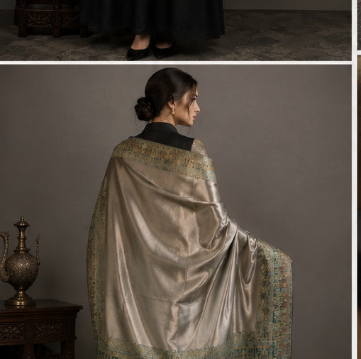 Moonlight -4side kani border light pashmina