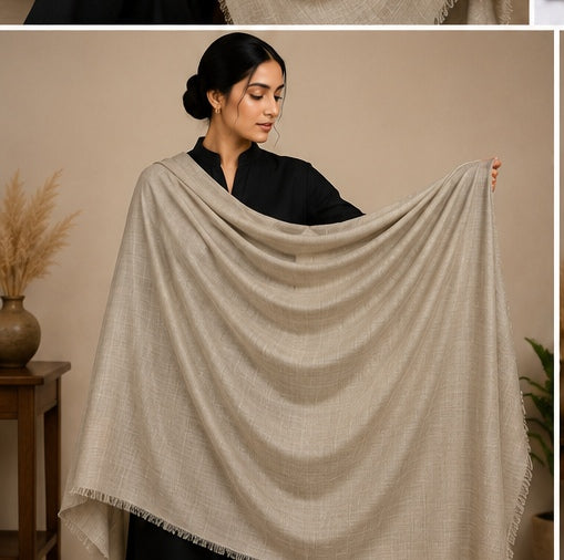 Plain pashmina - Beige