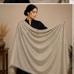 Plain pashmina - Beige