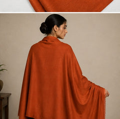 Plain shawl -Rust