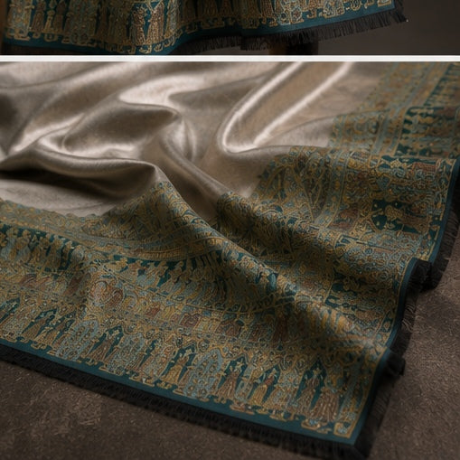 Moonlight -4side kani border light pashmina