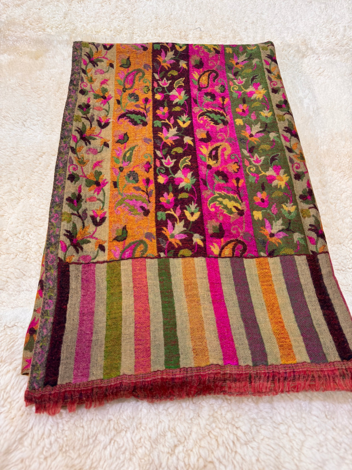 Double Beam Kani -Reverisble -Pashmina Based -Full shawl -Khartrash Design