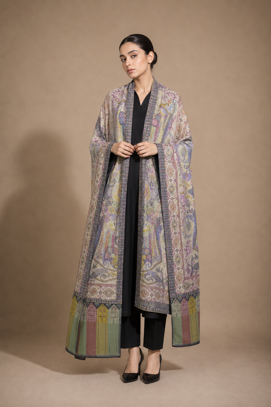 Fine Kalamkar Ari Shawl — Design 10D | 2.5 Yard