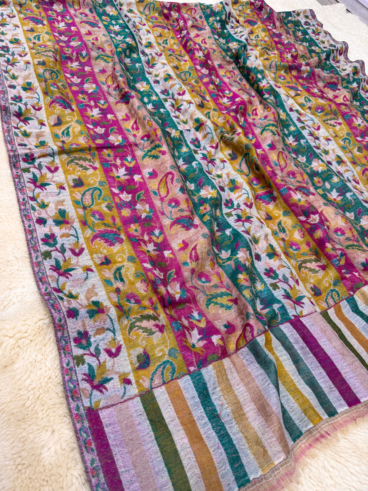 Double Beam Kani -Reverisble -Pashmina Based -Full shawl -Khartrash Design