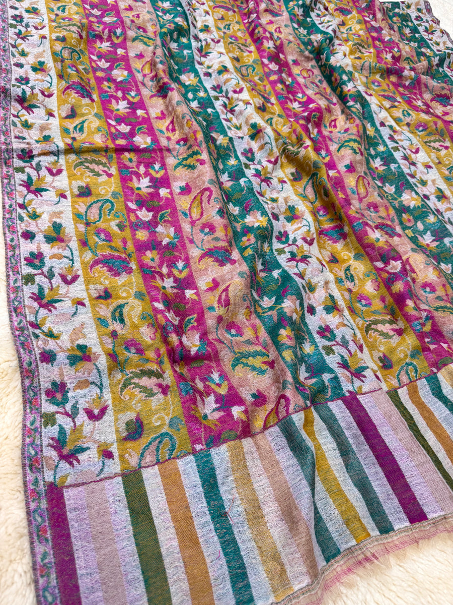 Double Beam Kani -Reverisble -Pashmina Based -Full shawl -Khartrash Design