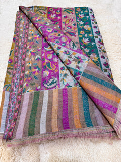 Double Beam Kani -Reverisble -Pashmina Based -Full shawl -Khartrash Design