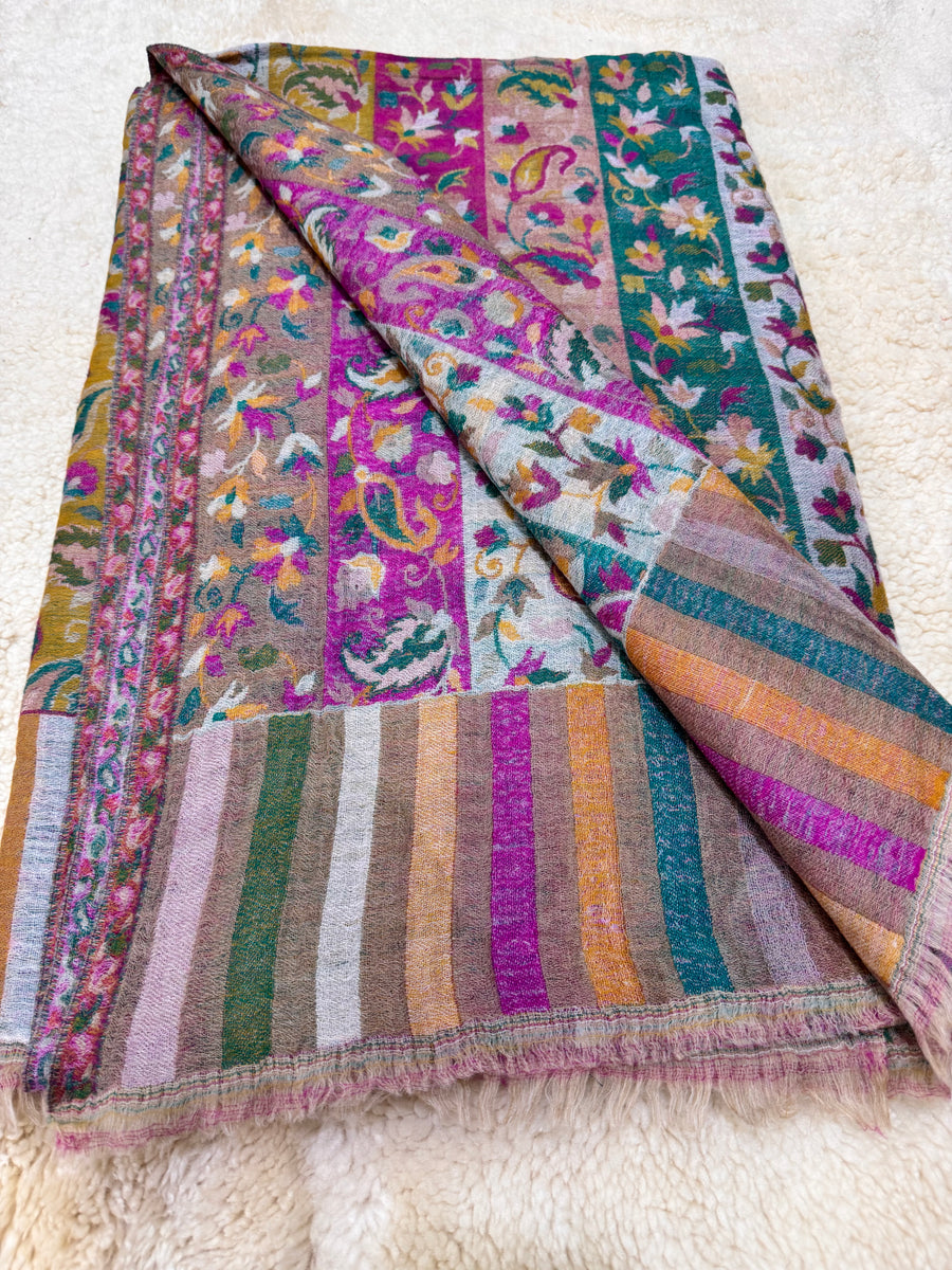 Double Beam Kani -Reverisble -Pashmina Based -Full shawl -Khartrash Design