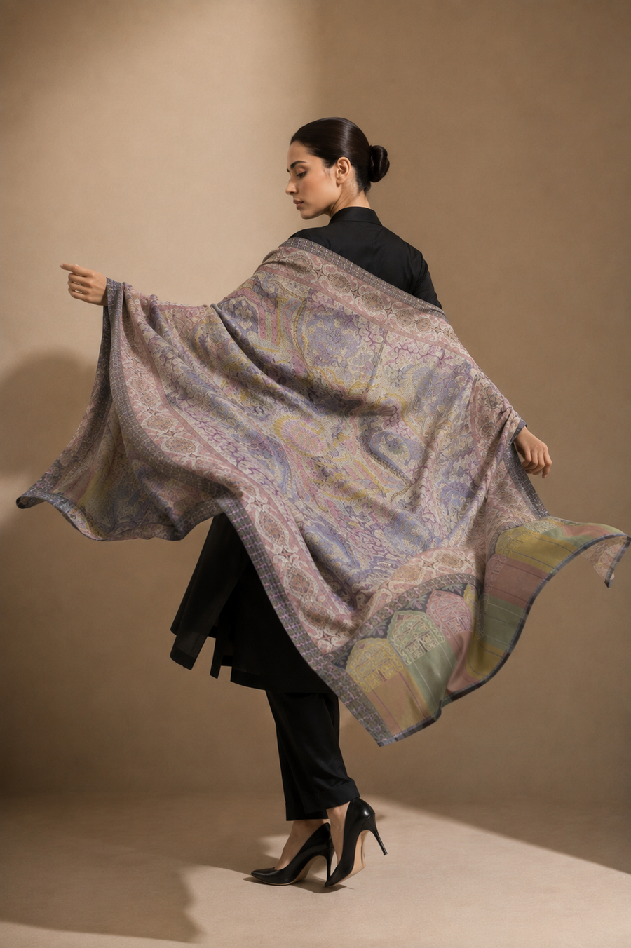 Fine Kalamkar Ari Shawl — Design 10D | 2.5 Yard