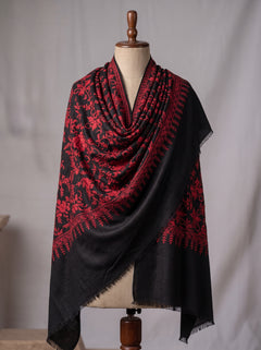 Pashmina purmatan ari work jall full size shawl 2.5 gaz