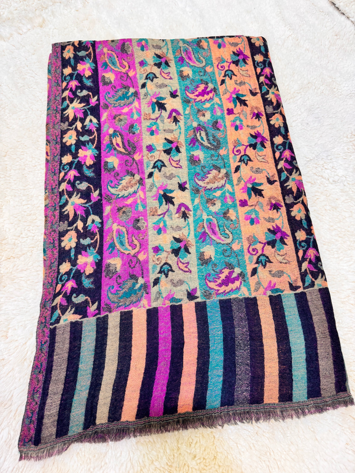 Double Beam Kani -Reverisble -Pashmina Based -Full shawl -Khartrash Design