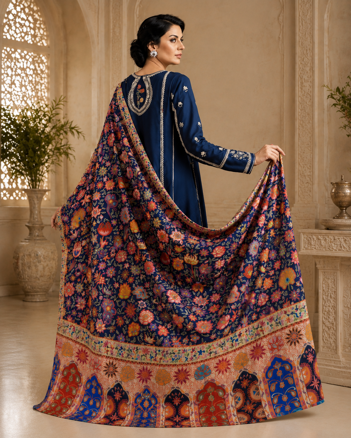 Royal Navy Bloom Shawl