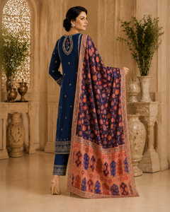 Royal Navy Floral Shawl