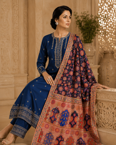 Royal Navy Floral Shawl