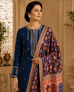 Royal Navy Floral Shawl