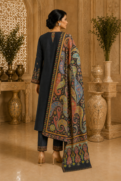 Midnight Paisley Elegance Shawl