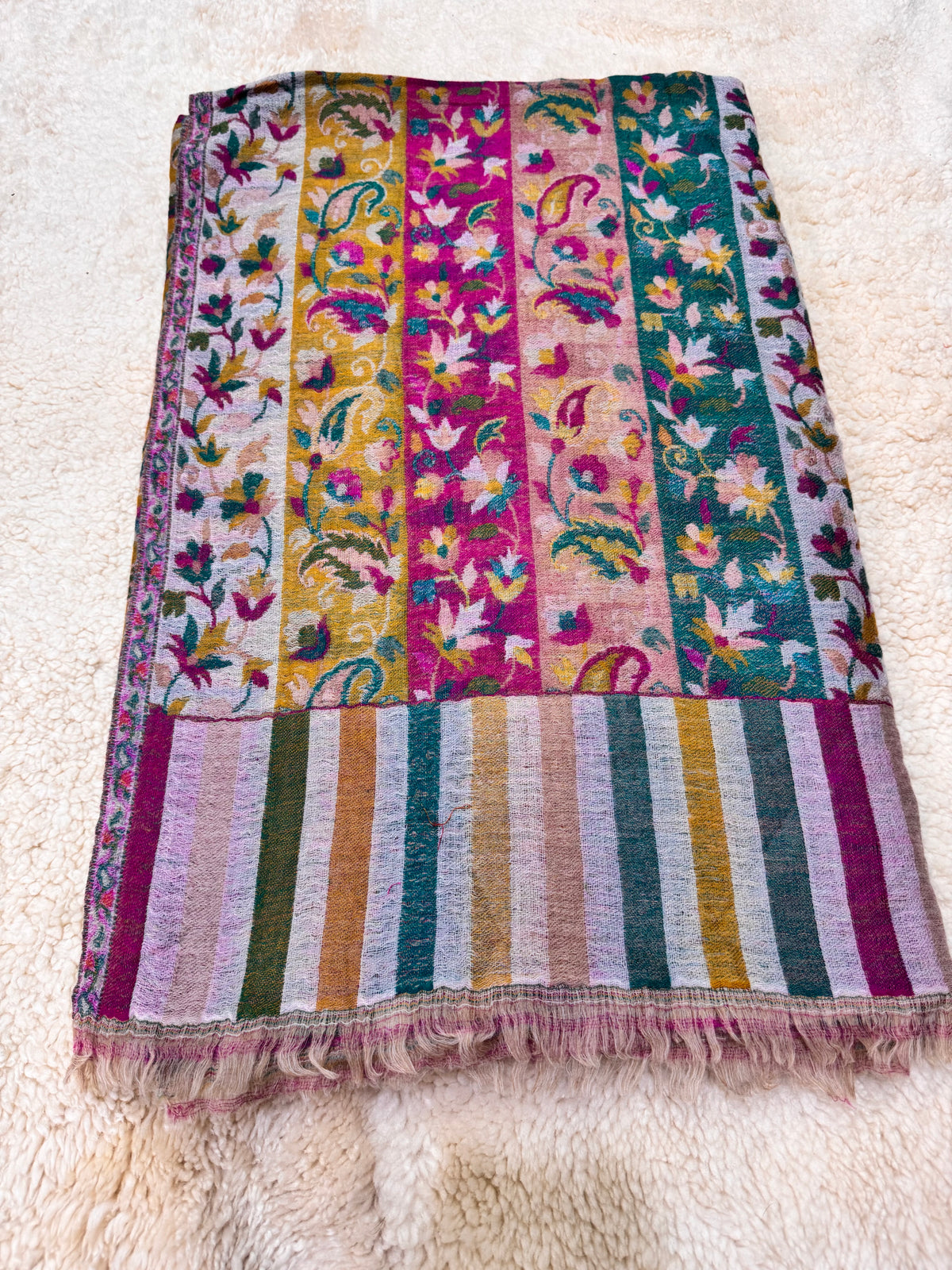 Double Beam Kani -Reverisble -Pashmina Based -Full shawl -Khartrash Design
