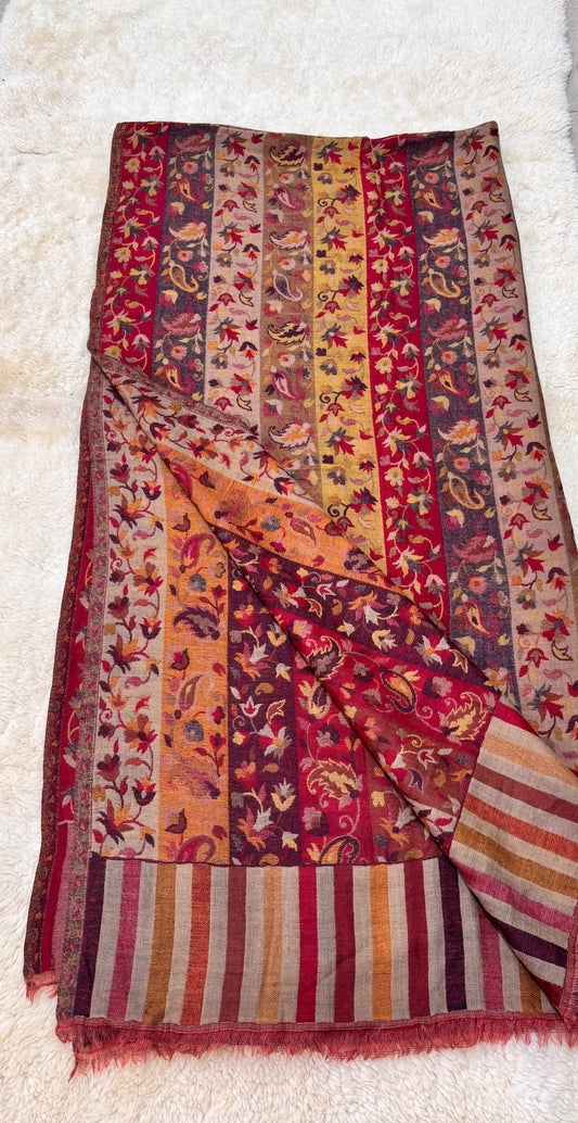 Double Beam Kani -Reverisble -Pashmina Based -Full shawl -Khartrash Design