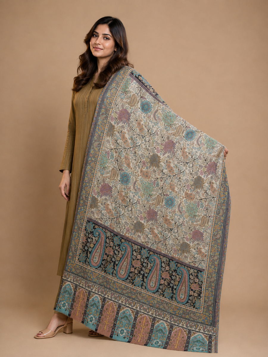 Fine Kalamkar Shawl — Design 10D | 2.5 Yard
