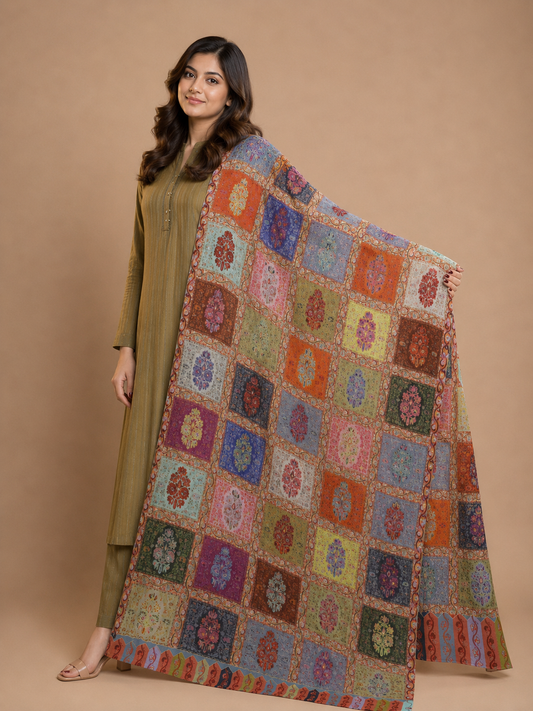 Fine Kalamkar Shawl — Design 10D | 2.5 Yard