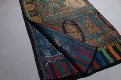 Royal Heritage Floral Shawl – Teal & Rust