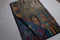 Royal Heritage Floral Shawl – Teal & Rust