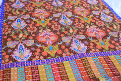 Royal Peacock Garden Printed Shawl – Multicolor